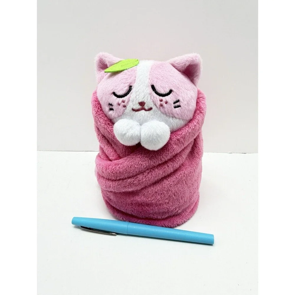 Purritos Strawberry Uncute Plush Pink Cat In A Blanket 7” Stuffed Animal Toy